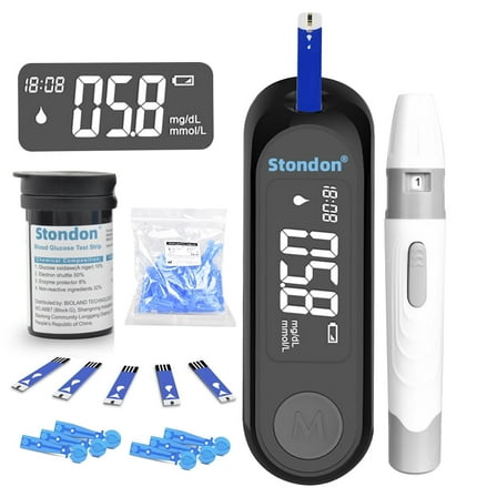 Blood Glucose Monitor Kit with 50 Test Strips & 50 Lancets,Blood Sugar Testing  Kits, Home Diabetes Testing Kit