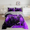 thumbnail image 2 of Feelyou Modern Game Gamer Queen Comforter Set, Cartoon Gamepad Purple Bedding Sets, Teens Kids Boys Girls Reversible Bedding Comforter Set, Ultra Soft Bedroom Decor, 3 Pieces, 2 of 8
