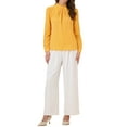 thumbnail image 2 of BLUSA DE CHIFFON CON CUELLO ALTO INSPIRADA EN CHIC OTOÑO INVIERNO PARA MUJER, CAMISA DE TRABAJO CASUAL DE LARGA MANGA XL AMARILLA, 2 of 6