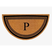 A1HC Natural Coir Flock Monogrammed Door Mat for Front Door, 30x60, Anti-Shed Treated Durable Doormat for Outdoor Entrance, Heavy Duty, Low Profile, Easy to Clean, Long Lasting, Front Porch Entry Rug