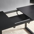 thumbnail image 3 of GZXS Contemporary Extendable Black Kitchen Table with Metal Legs, Adjustable 55"-70.86" MDF Surface, Space-Saving Dining Table for Apartment or Office, 3 of 7