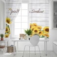 thumbnail image 5 of Sunflower Blackout Curtains for Bedroom, Yellow Summer Botanical Farmhouse Floral Wooden Thermal Insulated Kitchen Drapes with Grommets, Light Blocking Window Treatment, 2 Panels 52" x 63", 5 of 7
