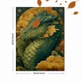 thumbnail image 3 of Autumn Green Dragon Golden Leaf Canvas Print, Mystical Fantasy Rustic Nature Home Bedroom Living Room Wall Decor Art, 3 of 8