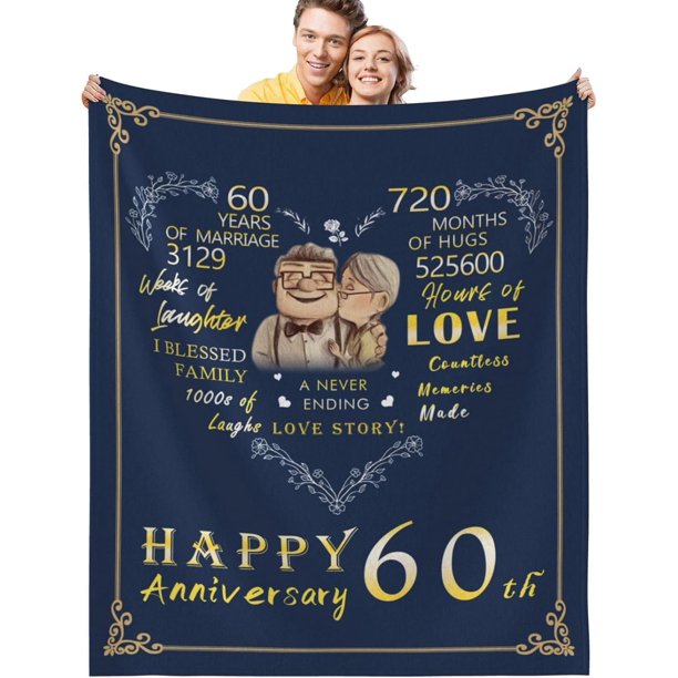 LHSHID 25th Wedding Wedding Anniversary Blanket for Couple Wedding Gifts for Couple Romantic 25 Years of Marriage Anniversary Throw Blanket 50x60in