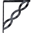 thumbnail image 2 of Ekena Millwork 1 1/2"W x 10"D x 12"H Loera Wrought Iron Bracket, (Single center brace), Antiqued Pewter, 2 of 11