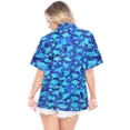 thumbnail image 2 of HAPPY BAY Women's Blouse Tops Hawaiian Boyfriend Shirt S Blue_AA182, 2 of 5