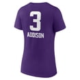 thumbnail image 3 of Women's Jordan Addison Purple Minnesota Vikings Team Wordmark Player Name & Number V-Neck T-Shirt, 3 of 3