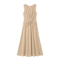 thumbnail image 5 of Women's Sleeveless Summer Maxi Dress, Elegant Ruched Cross Front Swing Wedding Guest Casual Dresses, 5 of 7