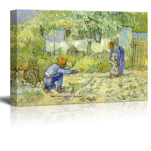 First Steps by Van Gogh Giclee Canvas Prints Wrapped Gallery Wall Art | Stretched and Framed Ready to Hang - 12" x 18"