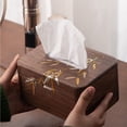 thumbnail image 6 of Tissue Box Cover Rectangle, Walnut Wood Tissue Box Holder with Magnetic Flip Cover, 6 of 7