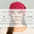 thumbnail image 3 of Korean Style Knitted Beanie, Autumn Winter Warm Slouchy Hat with Rainbow Bean Design, Large Head Circumference Pullover Cap, Face Slimming Oversized Acrylic Stocking Hat for Women and Men - Coffee, 3 of 4