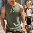 thumbnail image 7 of ZCFZJW Henley Tops for Men Loose Lightweight Casual Summer Sleeveless Round Neck Basic Workout Tees Shirt Quick Dry Muscle Fitness Shirts A-Black M, 7 of 7