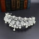 thumbnail image 5 of Zhuge Tiara de boda para novia, diadema de princesa, corona de novia, joyería para el cabello con diamantes de imitación de cristal, decoración para novia, cumpleaños, graduación, boda (plateada), 5 of 5