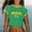 Dark Green, variant on Womens T Shirts, Women's T-Shirts - Slim Fit Crop Top with Letter Print Short Sleeve for Everyday Wear and Midriff Style Dark Green S