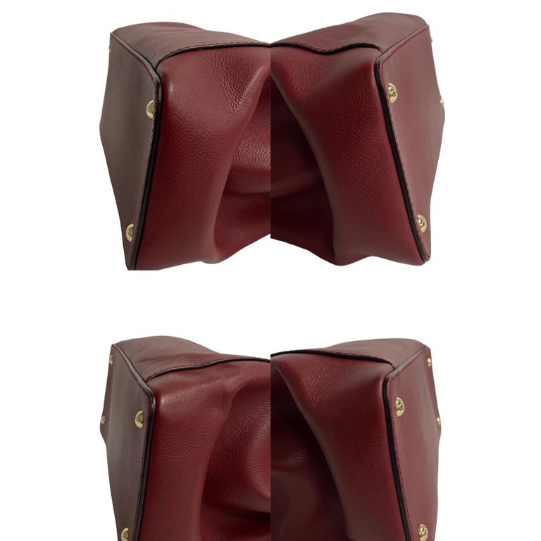 Pre-Owned CARTIER C de SM Leather 2-way Shoulder Bag Handbag Tote 