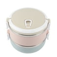 thumbnail image 4 of Delaman Thermal Lunch Box Travel Portable 2 Layer Stainless Steel Bento Box Food Container,Pink&Blue, 4 of 7