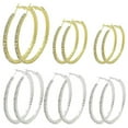 thumbnail image 4 of Yesbay Women's 1 Pair Crystal Earrings Rhinestone Hoop Circle Dangle Jewelry-Golden, 4 of 6