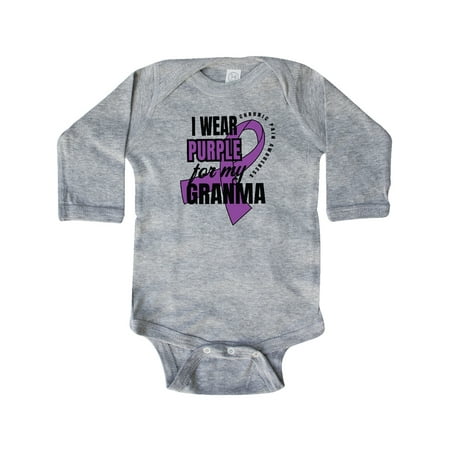 

Inktastic Chronic Pain I Wear Purple For My Granma Gift Baby Boy or Baby Girl Long Sleeve Bodysuit