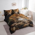 thumbnail image 3 of Feelyou Jungle Cheetah Leopard Twin Bedding Sets 7pcs, Rustic Bedding Comforter Set, 3 of 8