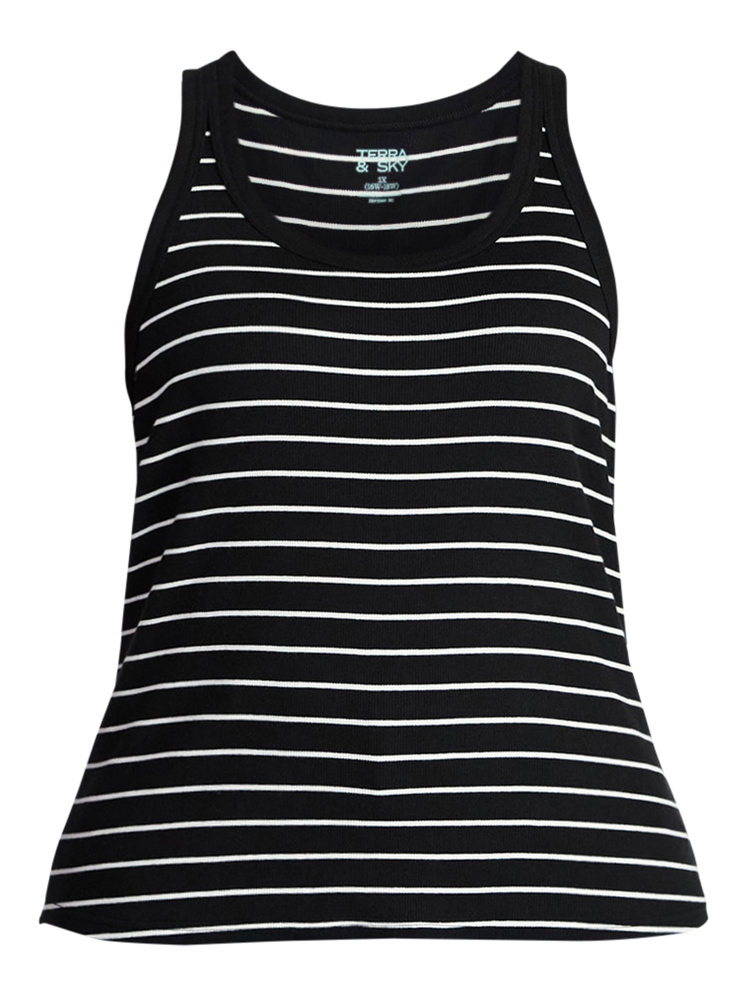 Terra & Sky Women's Plus Sleeveless Ribbed Scoop Neck Tank Top, Sizes 0X-5X