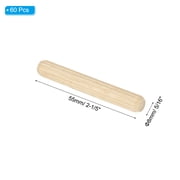 5/16 x 2-1/5 Wood Dowel Pins Fluted Wooden Dowels for Furniture Projects, 60 Pack