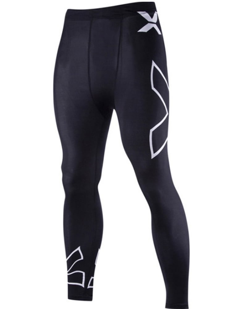 DYMADE Men's Compression Sport Workout Cycling Long Pants Base Layer Tight Leggings Size 2XL black by