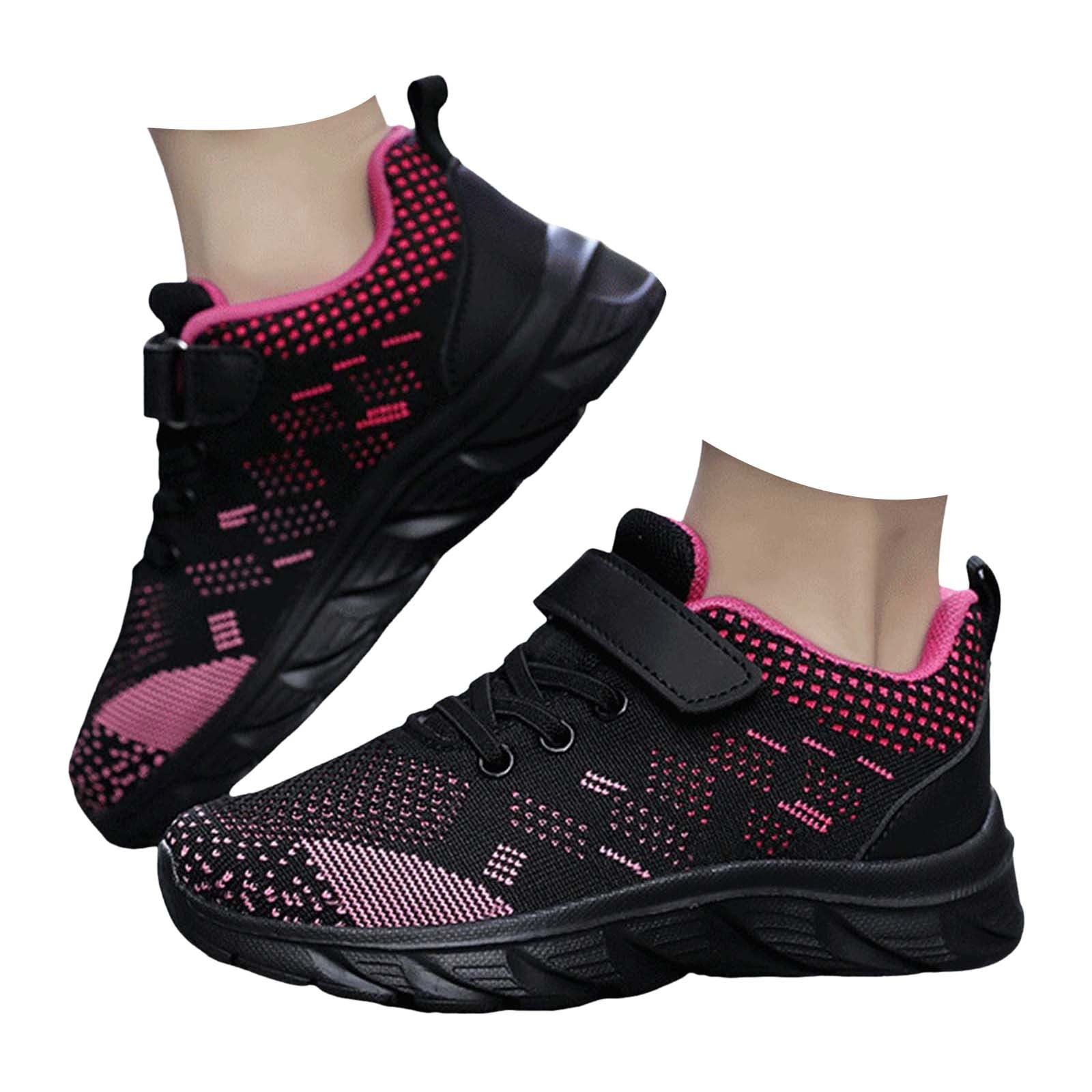 Toddler Shoes,Casual Sports Flying Woven Shoes Breathable Non Mesh Fashion Lightweight Sneakers,Toddler Boy Shoe,34,Hot Pink