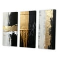 thumbnail image 3 of Designart "Essential Nature Gold and Black Abstract" Abstract Painting Wall Art Set Of 3 - Modern Gold Gallery Wall Set For Home Decor, 3 of 6