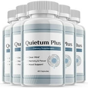 (5 Pack) Quietum Plus - Dietary Supplement for Hearing - Tinnitus Support for Healthy Middle and Inner Ear Structures, Cognitive and Nootropic Support, Nerves and Blood Supply - 300 Capsules