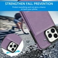 thumbnail image 5 of Phone Case for iPhone 15 Pro 6.1 inch Wallet Cover with Screen Protector RFID Slim Credit Card Holder Slot Stand Cell Accessories iPhone15Pro 5G i i-Phone i15 iPhone15 16Pro Women Men Purple, 5 of 11