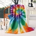 thumbnail image 2 of Colorful Rainbow Tie Dye Spiral Pattern Blanket,Comfortable Soft Flannel Throw Blanket,All Season,Warm Lightweight Blankets for Sofa Bed Couch Living Room Chair,60"x80", 2 of 4