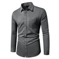 thumbnail image 7 of Men's Dress Shirt Regular Fit Stretch Stain Shield Long Sleeve Solid Business Wedding Button Down Shirts, 7 of 7