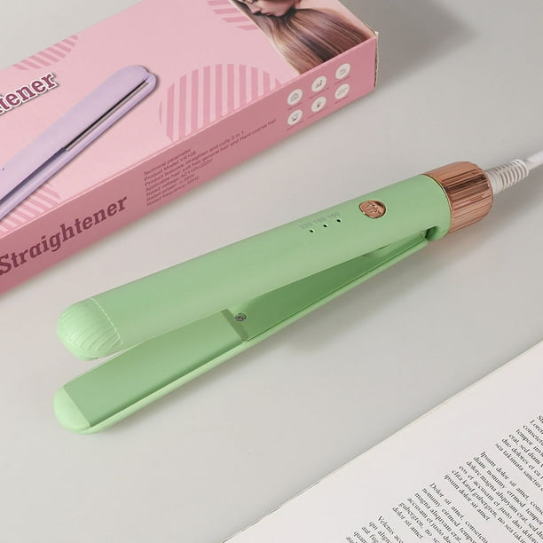 Rizador de pelo con hebilla interior portátil multifuncional con clip recto y mini férula de doble uso para dormitorio