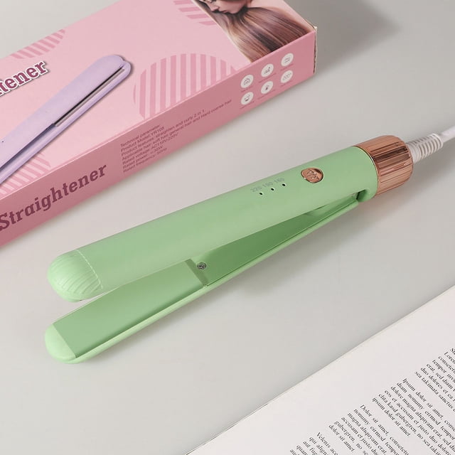 Rizador de pelo con hebilla interior portátil multifuncional con clip recto y mini férula de doble uso para dormitorio