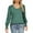 Blackish Green, variant on Women's Loose Fit V-Neck Bell Sleeve Pleated T-Shirt, New Blousy Top with Ruffle Detail for Casual Comfort Wear Blackish Green S