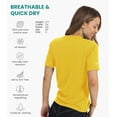thumbnail image 3 of Merino.tech Women's Short Sleeve T-Shirt - 𝗕𝗿𝗲𝗮𝘁𝗵𝗮𝗯𝗹𝗲 Merino Wool Tee, L - Mustard, 3 of 10