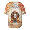 thumbnail image 2 of Happy Thanksgiving Jack Russell Terrier Turkey Costume Pumpkins Autumn Leaves All Over Print 3D Baseball Shirt Parson Jack Dog Lover Softball Sport - 13014, 2 of 6
