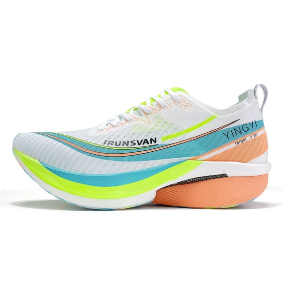 Tennis de Running para Hombre con Placa de Fibra de Carbono IRUNSVAN Shadow Wing 2.0 - Ultra Ligeras, Amortiguadas y Transpirables - Para Maratón, Entrenamiento y Uso Diario