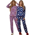 thumbnail image 1 of Set De 2 Pijamas Afelpadas Mujer Unitalla Polar Pantalón Sudadera Ropa Invierno, 1 of 5
