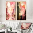 thumbnail image 1 of Designart "Pastel Gold Serenity Boho Landscape III" Modern Geometric Framed Wall Art Set Of 2 - Modern Pink Gallery Wall Frame Set For Home Decor, 1 of 6