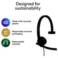 thumbnail image 2 of Logitech H570e Over-Ear Headphones with USB Mono Headset with Noise-Cancelling Microphone, Black, 1 Pack, 2 of 10
