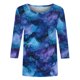 thumbnail image 5 of 3/4 Manga Tops para las Mujeres Impreso Cuello Redondo Blusa Casual Estiramiento Suave Verano, Mujeres 3/4 Manga Tops, 5 of 5