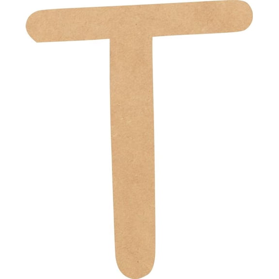 MDF Letter (T) Unpainted Wood Craft, 3'' Tall Paintable DIY, Script Bright Candy Font