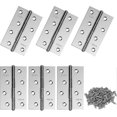 thumbnail image 1 of Bisagras de acero inoxidable para puertas de muebles, conectores de bisagra con tornillos, 89 x 54 mm, 6 piezas, 1 of 5