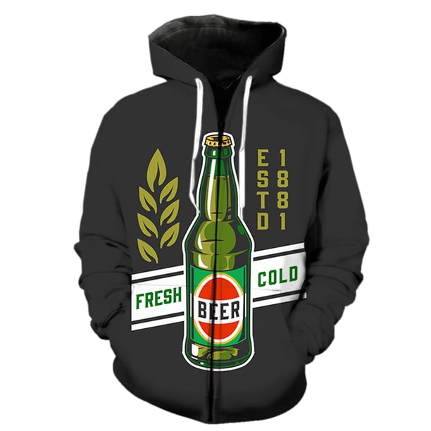 Sudadera con capucha y cremallera para hombre del Festival de la Cerveza de Dibujos Animados, gran oferta 2024, camisetas extragrandes, divertidas y geniales, con capucha, sudaderas con estampado 3D p