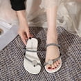 thumbnail image 5 of Juebong Sandals clearance Women's Rhinestone Slide Flat Sandals Dresssy - Casual Toe Ring Slide Sandal -Cute Slip On Flip Flop Thong Sandals - Spring Summer Shoes, 5 of 5