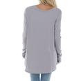 thumbnail image 2 of Langwyqu Spring Fall Women Long Sleeve Crewneck Casual Shirt Tops, 2 of 5