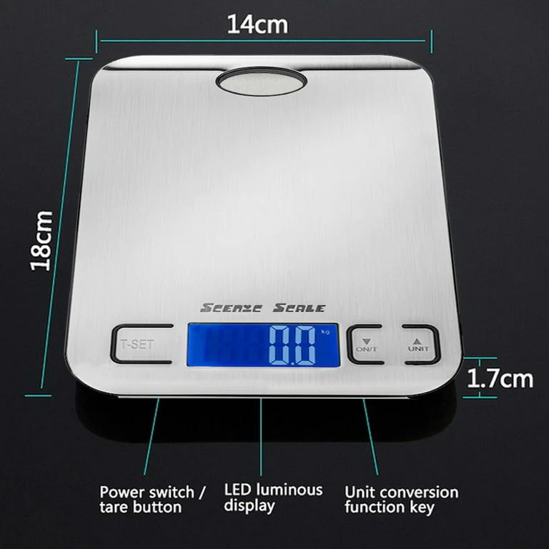 Stainless Steel Kitchen Digital Food Scale, Gram Scale for Weight Loss and  Cooking, Keto, Diet 5Kg Capacity by 1g Accuracy by XIBUZZ 