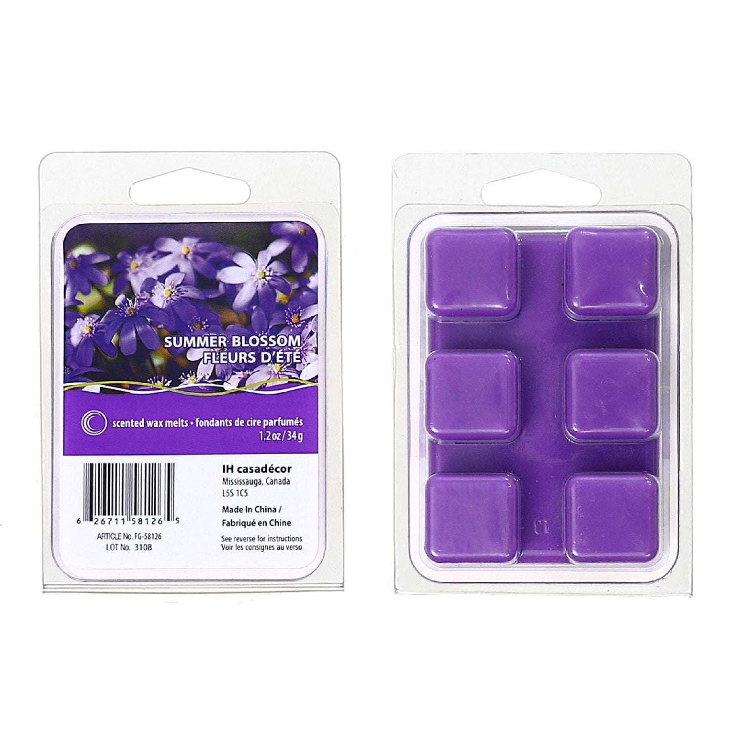 IH Casa Decor 6Pk Scented Wax Melts Summer Blossom - Set of 4