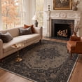 thumbnail image 2 of KUETH Modern 8x10 Area Rugs for Living Room, Non Slip Machine Washable Retro Rugs, Low Pile Chenille Print Rug for Bedroom, Dining Room, Home Office, 2 of 9